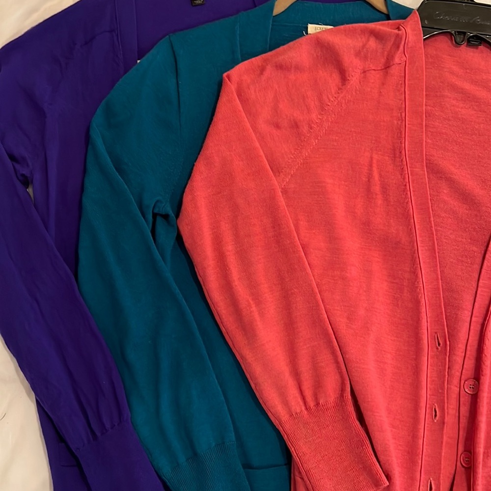 J.Crew merino wool cardigan sweaters set of 3.